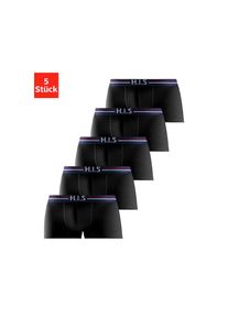 H.I.S. H.I.S, Herren, Hipster Packung, 5 Stk. knapp sitzende Boxershorts mit Streifen aus Baumwollmischung, schwarz, M (5), 5 Stk., Herren Hipster im 5er 