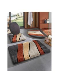 Hagemann, Badematte, terra, anthrazit, gemustert, 1 Stk.