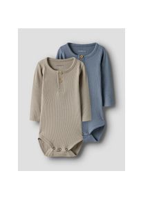 name it, Unisex, Langarmbody &raquo;NBMKAB 2P LS BODY NOOS&laquo; Packung, 2 Stk., troposphere pack:pure cashmere, 62, N-Gr, 2-er Pack Body von name it f&uuml;r Unisex