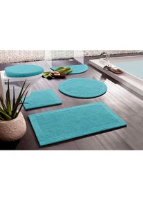 my home Badematte »Kapra, Badvorleger, Badezimmer Teppich« Höhe 14 mm beidseitig nutzbar fussbodenheizungsgeeignet strapazierfähig mit Bordüre,...