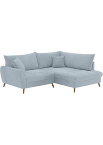 Ecksofa »Blackburn II L-Form« Wahlweise mit Kaltschaumpolsterung bis 140 kg belastbar , blau , Mr. Couch