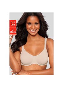 Petite Fleur, Petite Fleur Minimizer-BH Packung, 2 St&uuml;ck, mit B&uuml;gel in Baumwoll-Qualit&auml;t, puder, wei&szlig;, 95, Cup C, Minimizer-BH