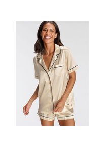 Bruno Banani , Damen , Shorty 2 tlg. mit Kontrastpaspel-Details , beige , Klasischer Shorty mit Kontrastpaspel Details