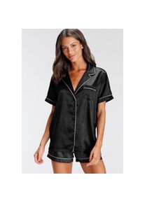 Bruno Banani , Damen , Shorty 2 tlg. mit Kontrastpaspel-Details , schwarz , Klasischer Shorty mit Kontrastpaspel Details