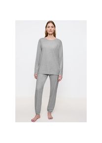 Triumph , Mädchen,Damen , Schlafanzug »Endless Comfort PK 01 LSL« 2 tlg. weich und gemütlich , grau , Langarm-Pyjama-Set §§Modernes Oberteil mit...