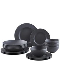 Villeroy & Boch Villeroy & Boch Kombiservice , Schwarz , Keramik , 16-teilig , 430 ml , Geschirr, Geschirr-Sets, Kombiservice