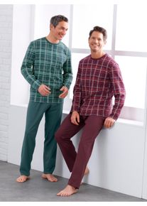 Witt Herren Schlafanzüge, burgund-bedruckt + petrol-bedruckt, Größe 56/58, 100% Baumwolle