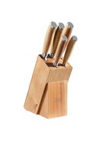 Homeware Profession. Messerblock , Akaziefarben , Holz, Metall , 6-teilig , Akazie , massiv , Lfgb , Küchenmesser, Messerblöcke