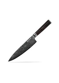 Damast Chef Messer | Profi Chef Messer aus hochwertigem Damaststahl | Scharfe Klinge | Extra lang & universell einsetzbar | Griff aus Pakkawood