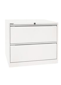 Classificatore per cartelle sospese, a doppia corsia, 2 cassetti, UNI A4, bianco traffico Bisley