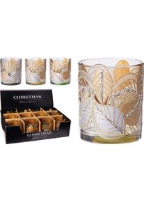 Koopmann Photophore &agrave; feuilles paillet&eacute;es DEKO