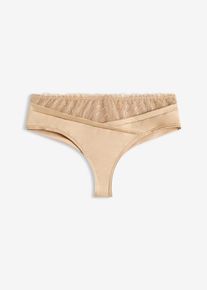 String Panty mit nahtloser Hinterhose in beige, Grösse 48/50 (XL), bonprix