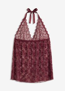 Nuisette dos nu en dentelle en rouge, Taille 48/50 (XL), Couleur/Motif: bordeaux, bonprix