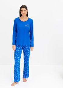 Pyjama en bleu, Taille 56/58 (3XL), 100% coton, Couleur/Motif: bleu arctique imprimé, bonprix
