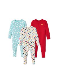 Tchibo - 3 pyjamas en coton bio - Bébé - taille: 62/68 - bleu/rouge/imprimé