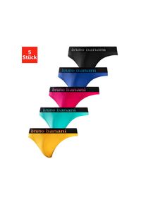 Bruno Banani, Herren, String Packung, 5 Stk. mit Streifen Logo Webbund, blau, pink, mint, gelb, schwarz, XXL, 5 Stk., Bruno Banani Herren Strings im 