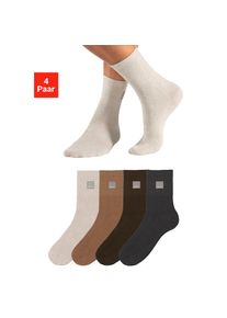 Bench. , Damen , Basicsocken Packung, 4 Paar tlg. mit Weblabel , bunt , Basic Socken mit Web Label