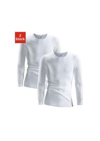 Clipper, Herren, Unterhemd 2 Stk. schlichtes Basic, Unterziehshirt - in Doppelripp, Langarmshirt, wei&szlig;, 5, 2 Stk., N-Gr, Doppelripp- Langarmshirt im 