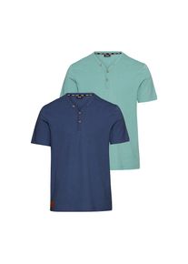 H.I.S. H.I.S , Damen , Henleyshirt 2-er Pack, mit Knopfleiste , grün , Henleyshirt im praktischen 2er-Pack - ideal für vielseitige Outfits