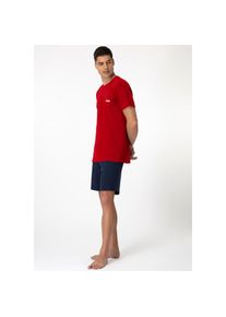 Fila , Damen , Schlafanzug »MAN JERSEY PYJAMAS« 2 tlg. Hose mit elastischem Logobund und Kurzarmshirt , rot , Herren Pyjama von Fila