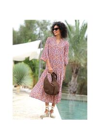 Heine, Unisex, Heine Druckkleid &raquo;Druck-Kleid&laquo;, ecru, ros&eacute;, bedruckt, 38, Normalgr&ouml;ssen, gewebte Qualit&auml;t