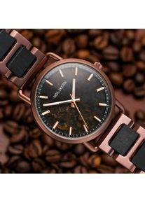 Holzkern; Holzuhr Espressino (Kaffee/Ahorn), Herren, Naturholz