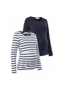 Neun Monate, Unisex, Umstandsshirt &raquo;, 2er Pack Shirts f&uuml;r Schwangerschaft und Stillzeit&laquo; Packung, 2, 2 Stk. Langarm, figurbetont, unifarben oder 