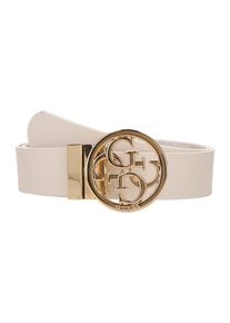 Guess, Femmes Ceinture 'NOELLE ADJ & REV PANT BELT H35', beige / blanc