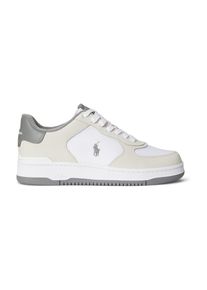 Polo Ralph Lauren, Hommes Baskets basses 'MASTERS CRT', gris foncé / blanc / blanc cassé