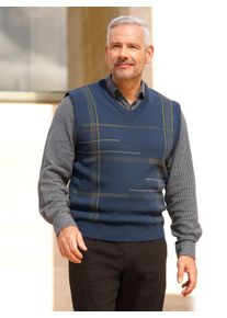 Marco Donati Witt Damen Pullunder mit grafischem Jacquardmuster vorne, dunkelblau-gemustert, Größe 48, 70% Polyacryl, 30% Wolle