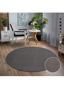 Teppich »Uni« rund 13 mm Höhe robuster Kurzflorteppich, grosse Farbauswahl, Wohnzimmer, alle Räume , grau , Sanat , Obermaterial: 100% Polypropylen