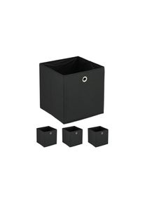 Aufbewahrungsbox »4er Set« , schwarz , Relaxdays