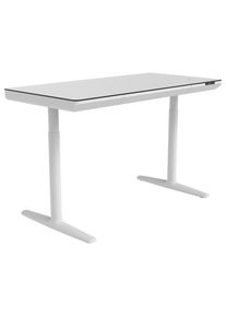 Novel Schreibtisch , Weiss , Metall, Kunststoff, Holzwerkstoff , 1 Schublade(n) Schubladen , rechteckig , Kufe, Rundrohr , 70x73-118x140 cm , h&ouml;henverstellbar , B&uuml;rom&ouml;bel, B&uuml;rom&ouml;belsets, B&uuml;rom&ouml;belserien