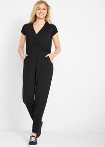 Jersey-Jumpsuit aus Viskose-Mix in schwarz, Gr&ouml;sse 36/38 (S), bonprix