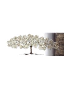 Monee Ölgemälde , Weiss, Goldfarben , Textil, Holzwerkstoff , rechteckig , 150x55 cm , handgemalt , Bilder & Rahmen, Bilder, Ölbilder