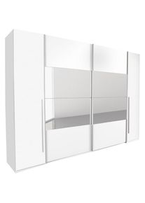 Schlafkontor Schwebetürenschrank »Kleiderschrank Drehtürenschrank Schrank Garderobe MEGA« mit Dreh- und Schwebetüren und Spiegel, viele Böden , weiss ,...