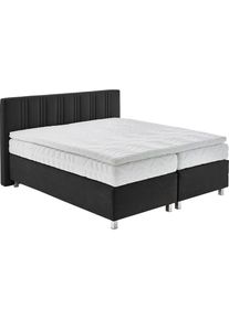 Boxspringbett wahlweise mit Bettkasten und Topper , schwarz , Westfalia Schlafkomfort
