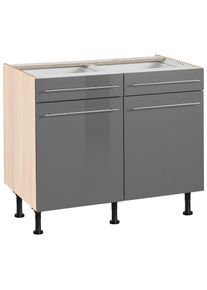 Unterschrank »Bern« 100 cm breit, mit 2 Türen, 2 Schubkästen, höhenverstellbare Füsse , grau , Optifit