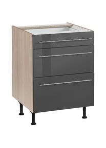 Unterschrank »Bern« 60 cm breit, mit Schubkasten und 2 Auszügen,höhenverstellbare Füsse , grau , Optifit