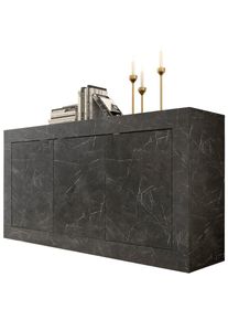 Inosign , Damen , Sideboard »Basic Breite 160 cm, Kommode 3 Türen, Anrichte,« Metallgriff, moderne Rahmenoptik, viel Stauraum, Farbauswahl , grau ,...