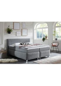 Boxspringbett mit Topper , grau , Westfalia Schlafkomfort