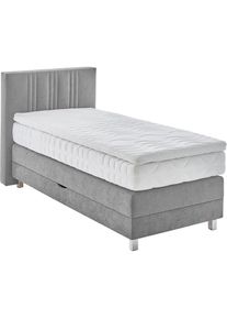 Boxspringbett wahlweise mit Bettkasten und Topper , grau , Westfalia Schlafkomfort