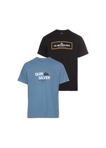 Quiksilver, Herren, T-Shirt &raquo;JUST FRAMED LOCKUP SHORT SLEEVE PACK YM&laquo; 2 Stk. Doppelpack T-Shirt mit Print, 2 Stk, blau, schwarz, M, T-Shirt Doppelpack