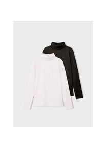 name it, Herren, T-Shirt &raquo;NKNVIGGO 2P LS SLIM ROLLNECK O NOOS&laquo; Packung, 2 Stk., wei&szlig; alyssum, 158 (164), Langarm und Rollkragen f&uuml;r einen stilvollen, 