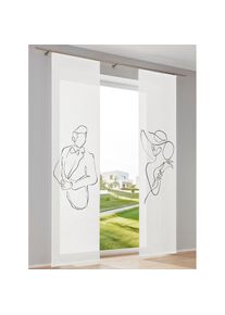 HEINE HOME, HEINE HOME Schiebegardine Klettband 1 Stk. tlg., wei&szlig;, schwarz, Polyester, Klettband