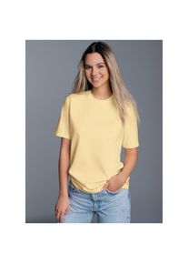 Trigema , Damen , T-Shirt »T-Shirt aus 100% Baumwolle« 1 Stk. , gelb , Ärmel mit Bündchen