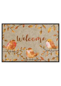 Fussmatte »Lovely Birds Terra 50 cm x 75 cm« , beige , Salonloewe
