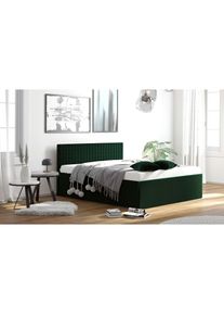 Polsterbett mit Bettkasten bei Ausführung mit Matratze , grün , Westfalia Schlafkomfort