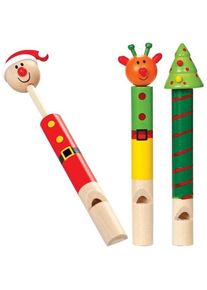 1 weihnachtliche Holzpfeife 12,5cm