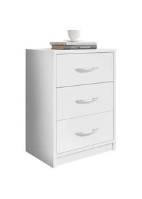 P & B Nachttisch , Weiss , 3 Schubladen , 38.5x54 cm , Schlafzimmer, Nachttische